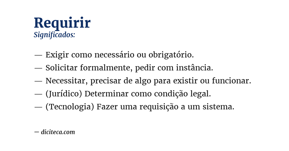 Significado de requirir