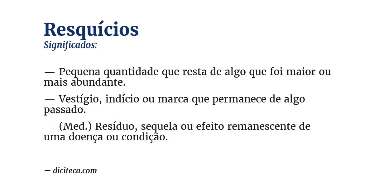 Significado de resquícios