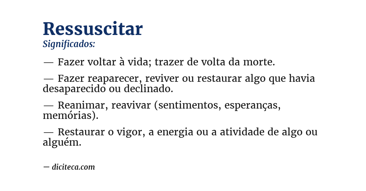 Significado de ressuscitar