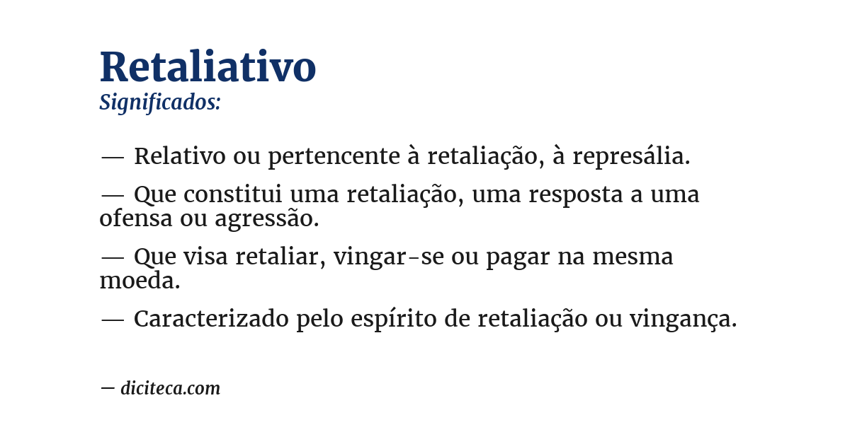 Significado de retaliativo