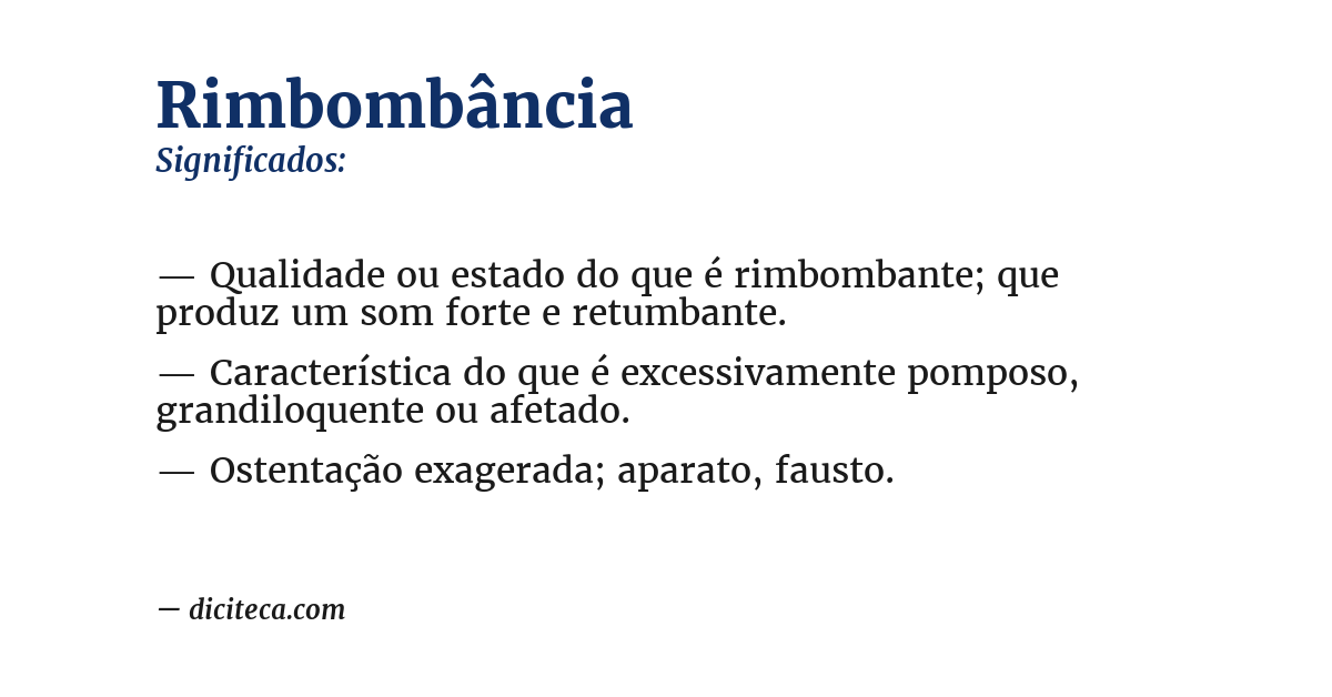 Significado de rimbombância