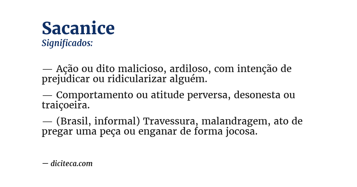 Significado de sacanice