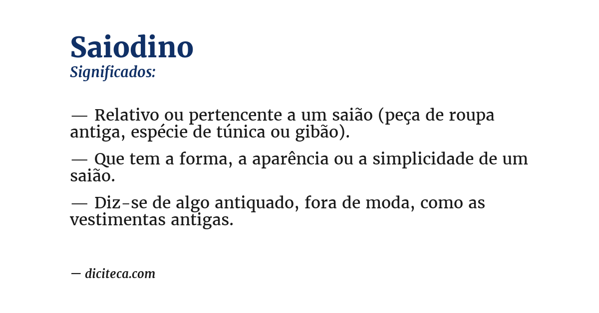 Significado de saiodino