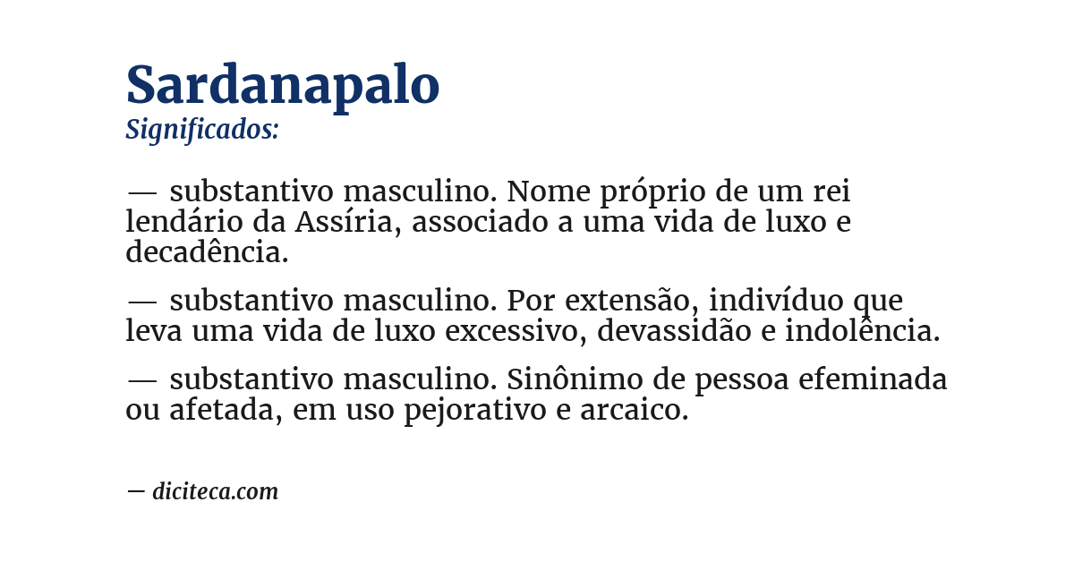 Significado de sardanapalo