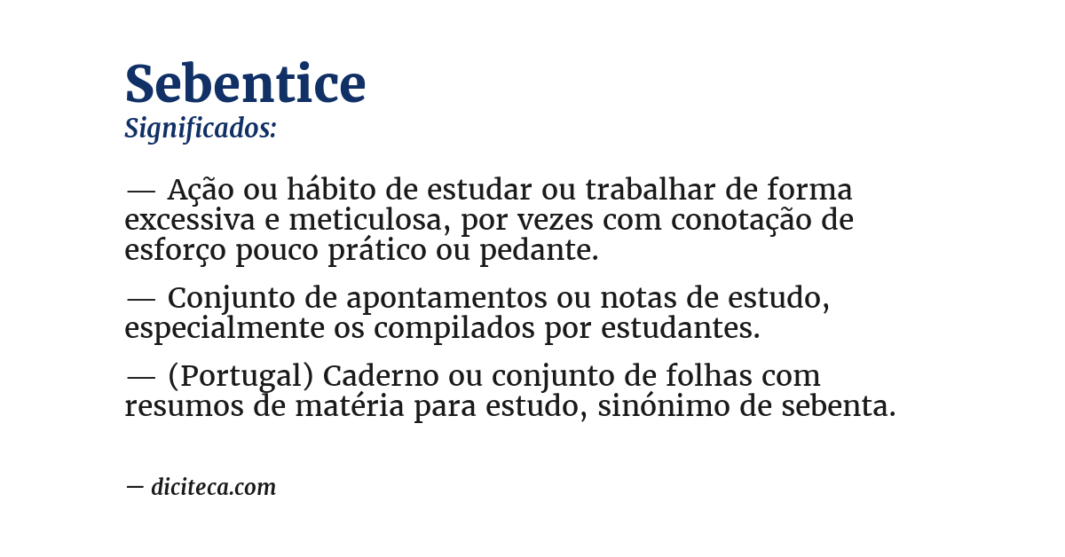 Significado de sebentice