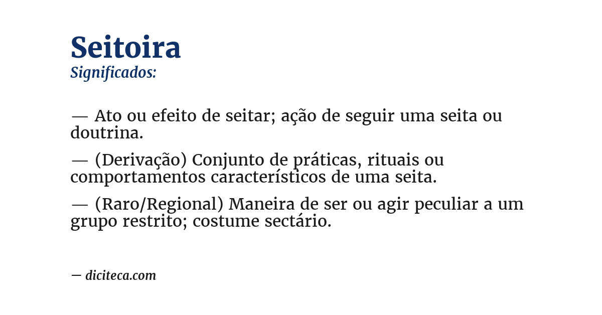 Significado de seitoira