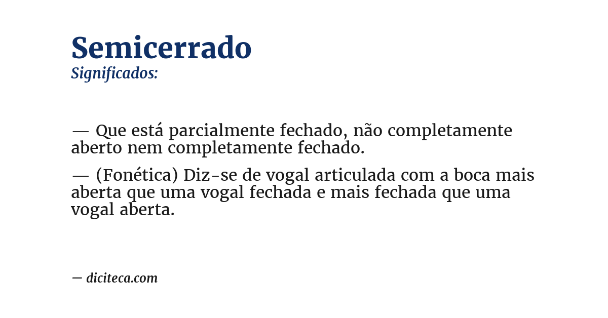 Significado de semicerrado