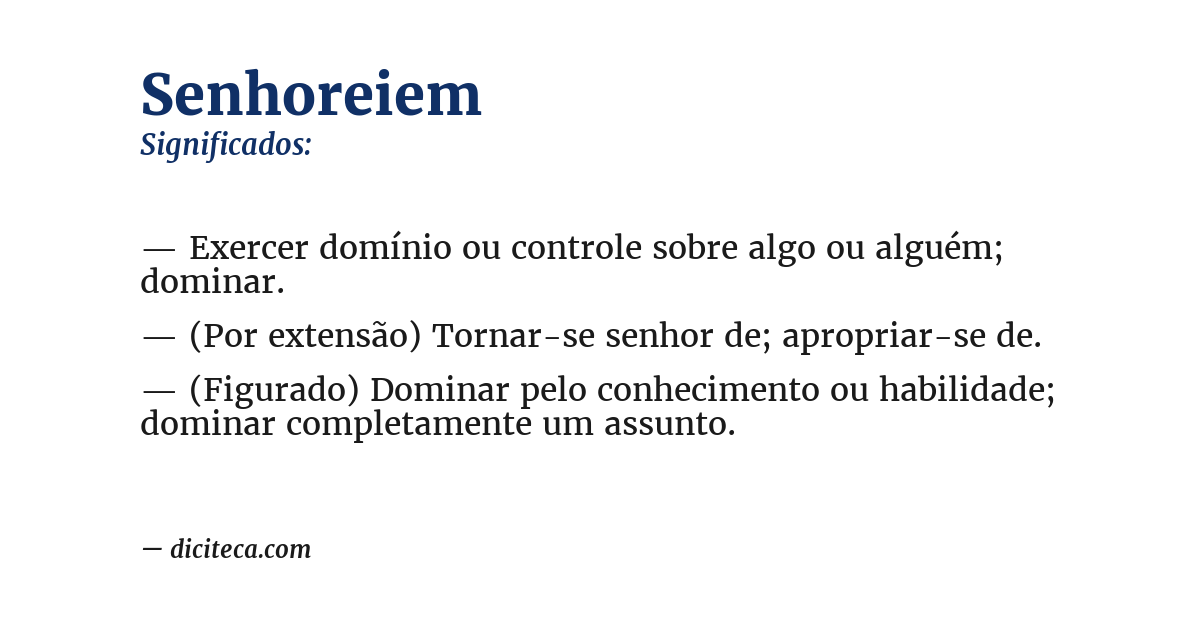 Significado de senhoreiem