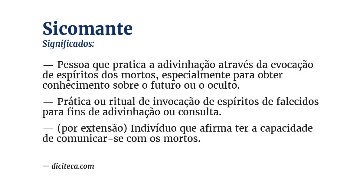 Significado de sicomante