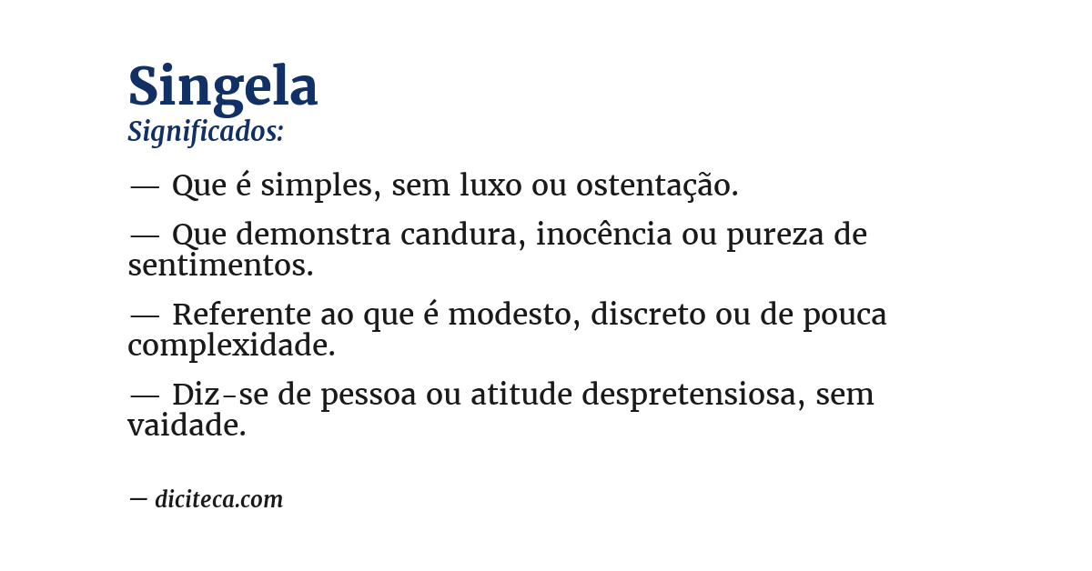 Significado de singela