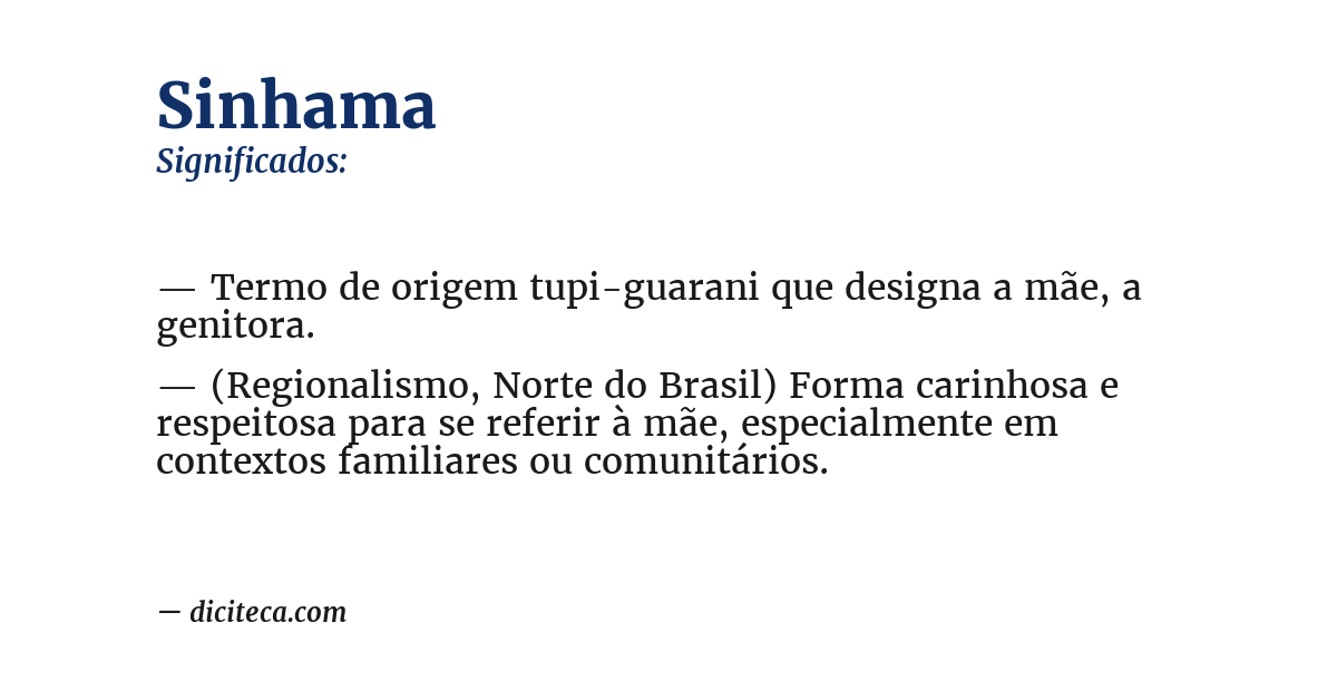 Significado de sinhama