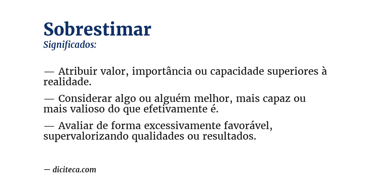 Significado de sobrestimar