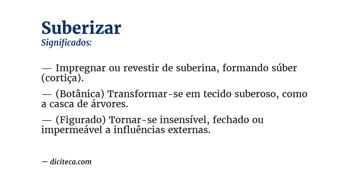 Significado de suberizar