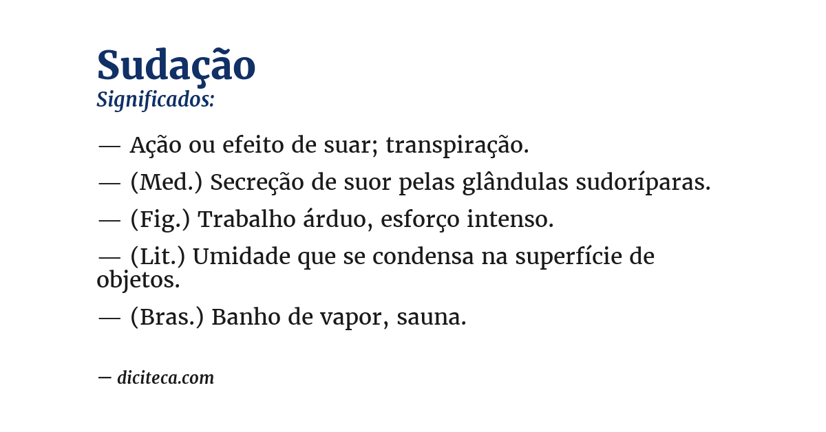 Significado de sudação