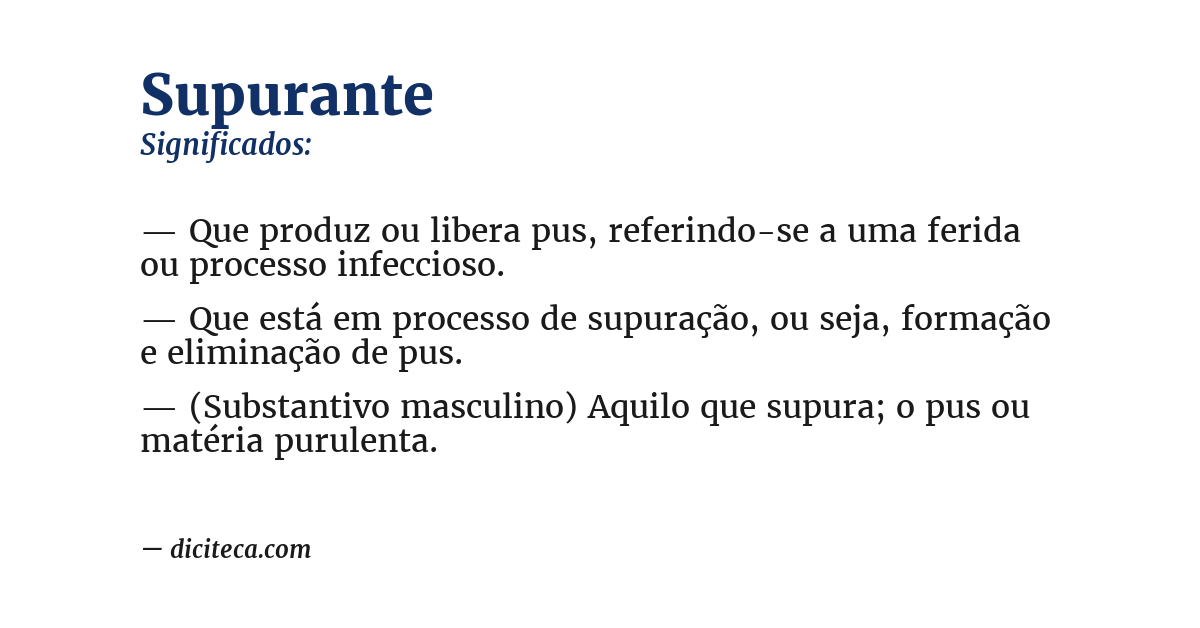 Significado de supurante