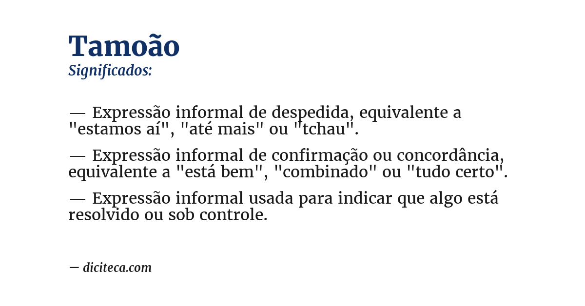 Significado de tamoão