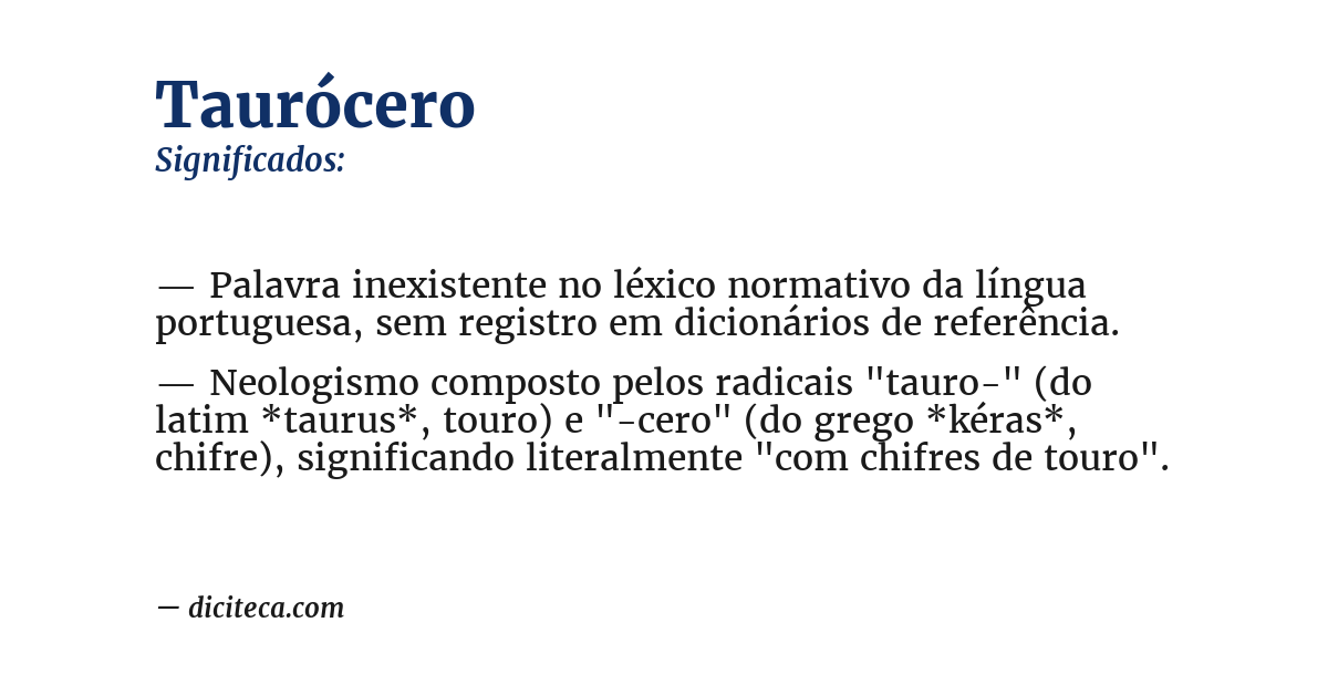 Significado de taurócero