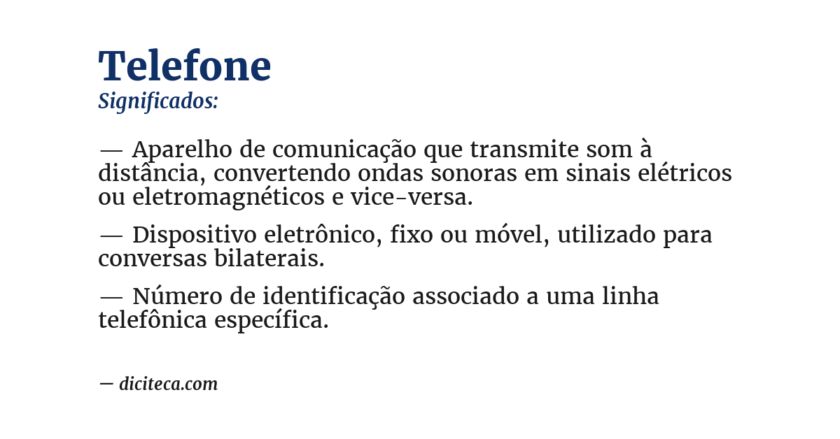 Significado de telefone