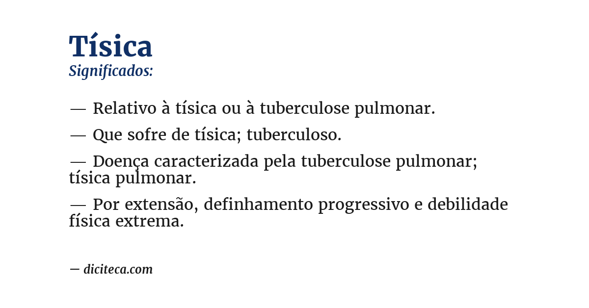 Significado de tísica