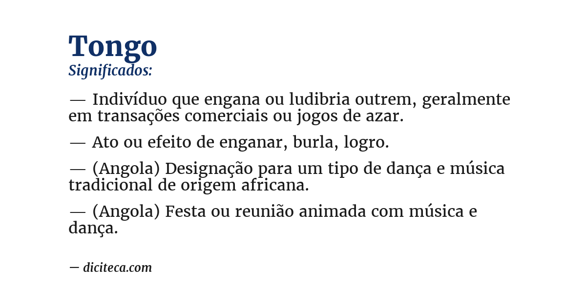 Significado de tongo