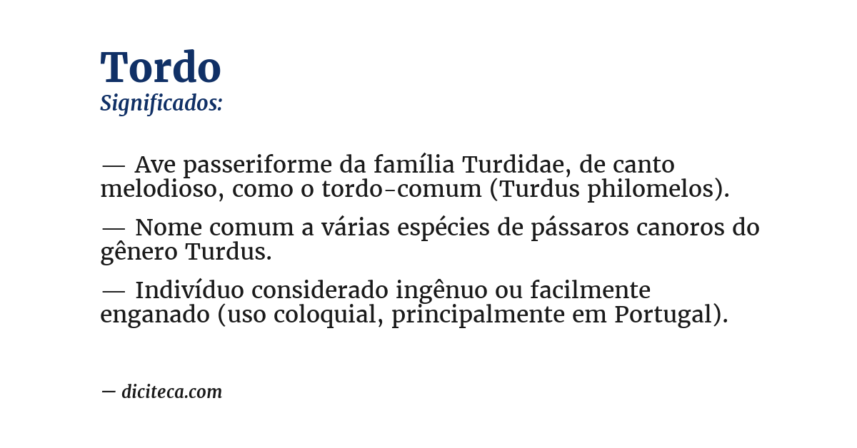Significado de tordo