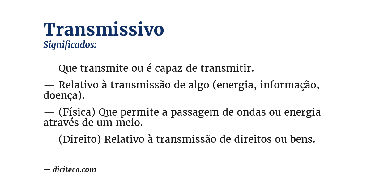 Significado de transmissivo