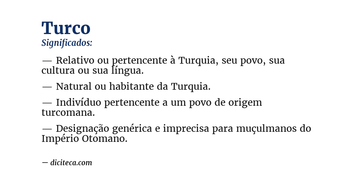 Significado de turco