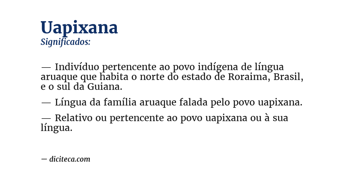 Significado de uapixana
