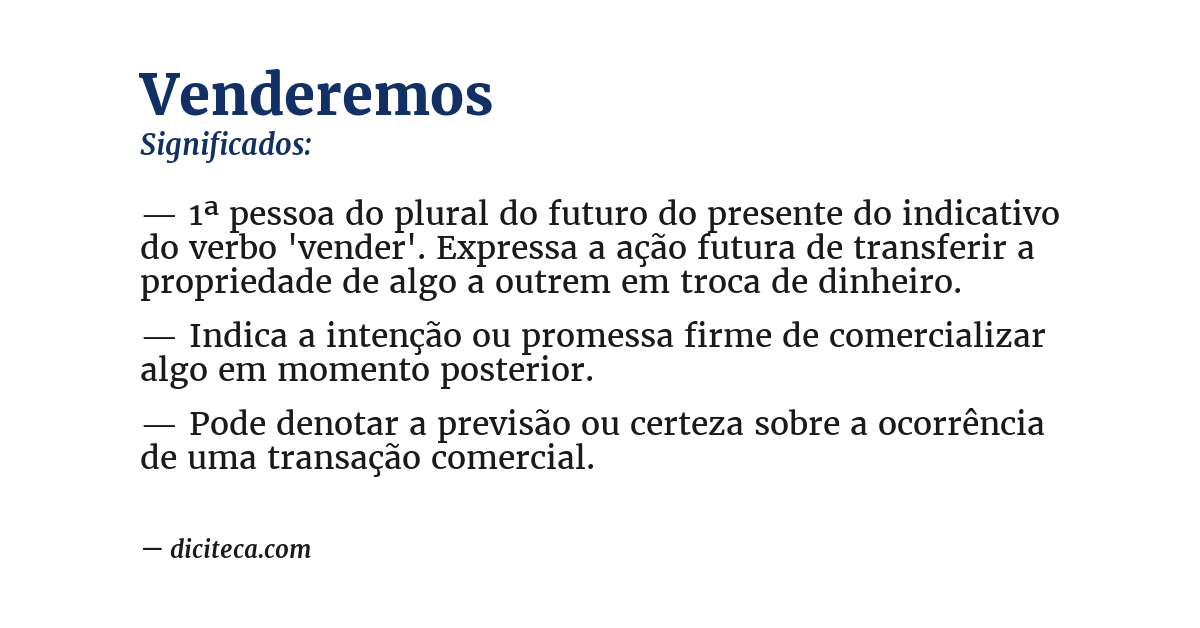 Significado de venderemos