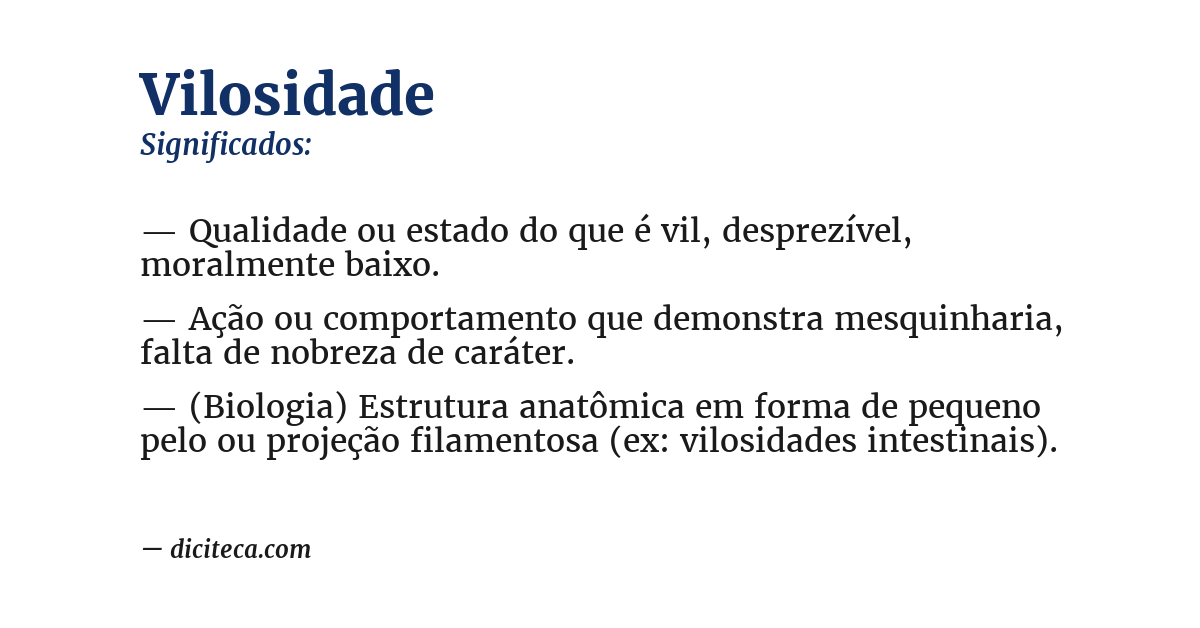 Significado de vilosidade