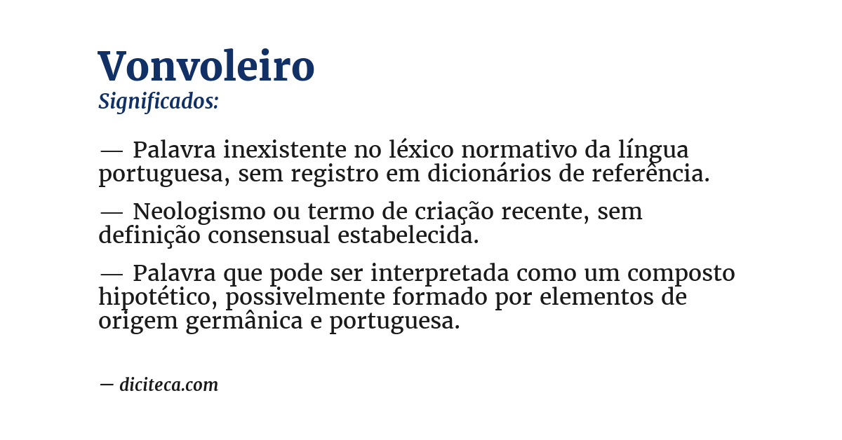 Significado de vonvoleiro