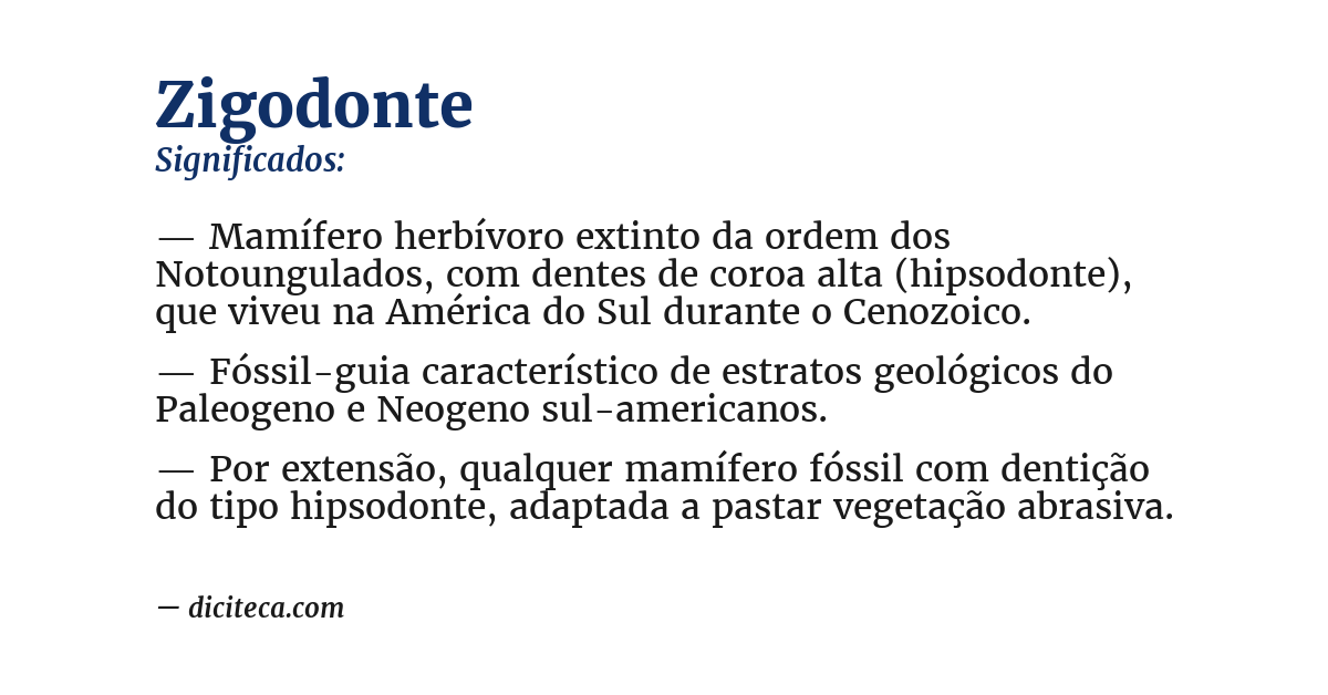 Significado de zigodonte