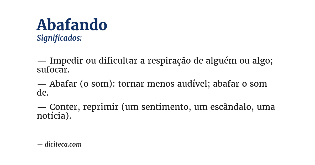 Significado de abafando