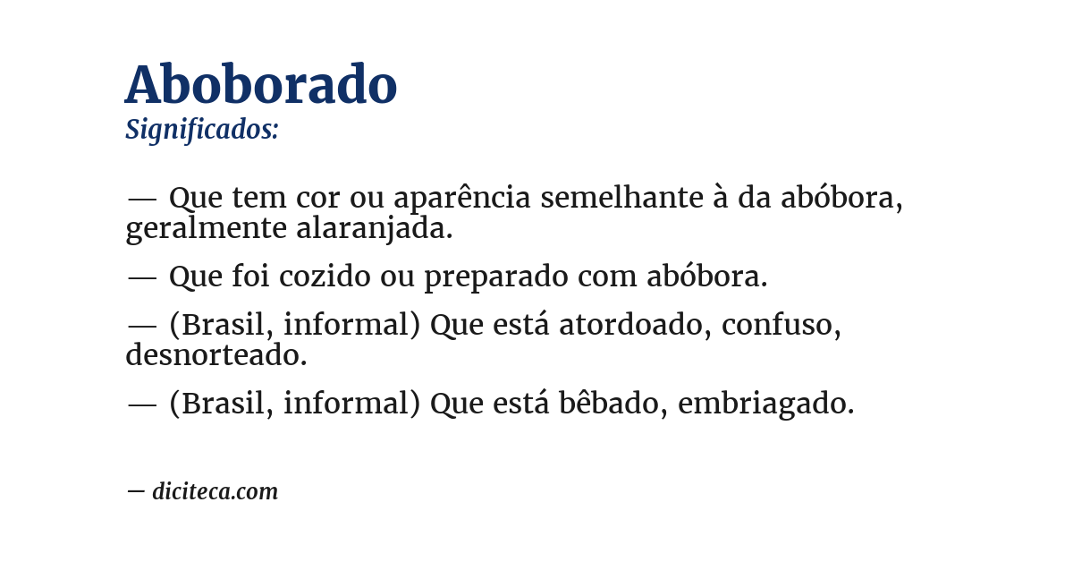Significado de aboborado