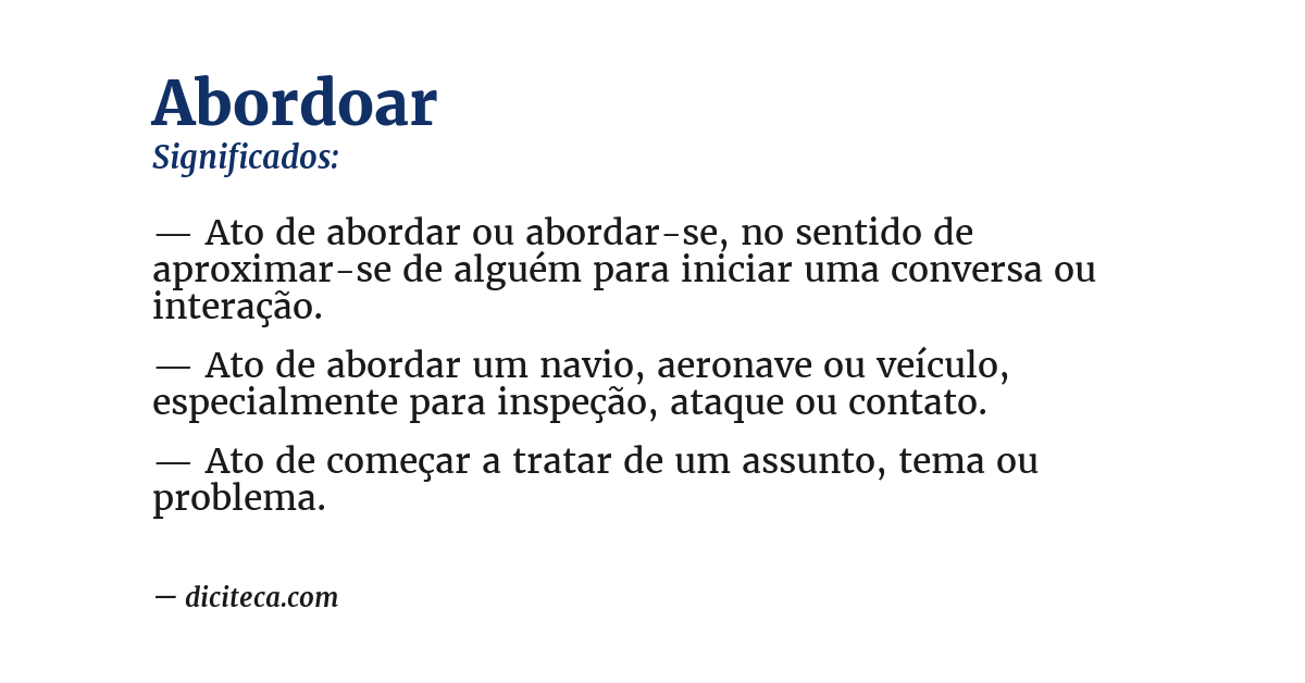 Significado de abordoar