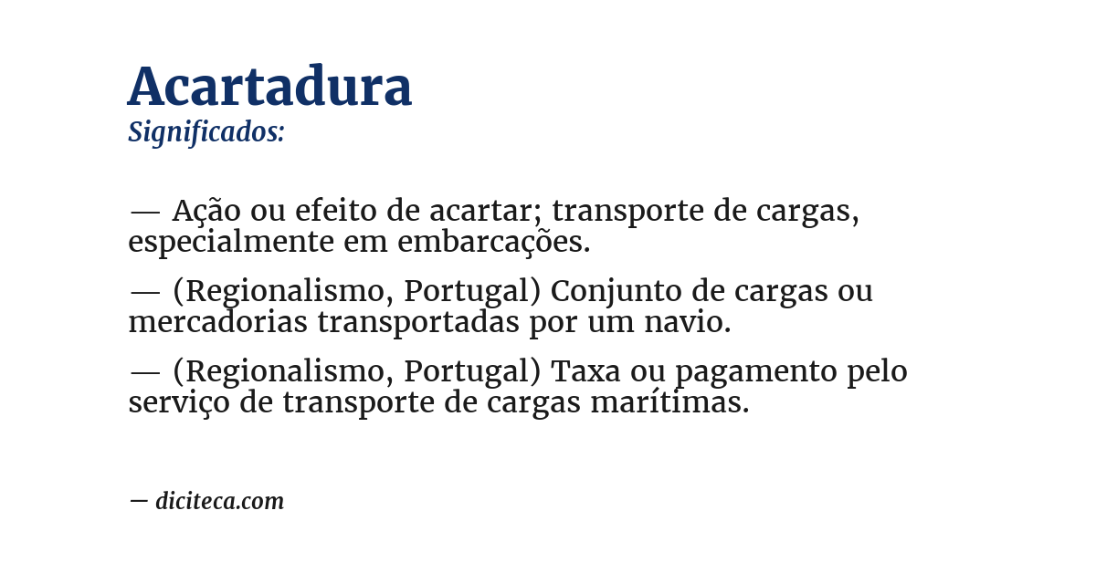 Significado de acartadura