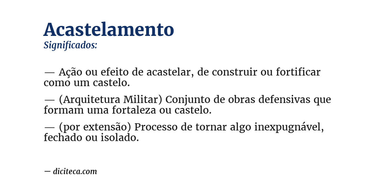 Significado de acastelamento