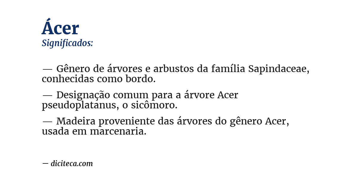 Significado de ácer