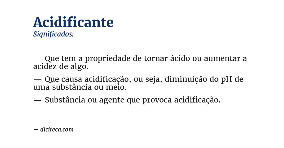 Significado de acidificante