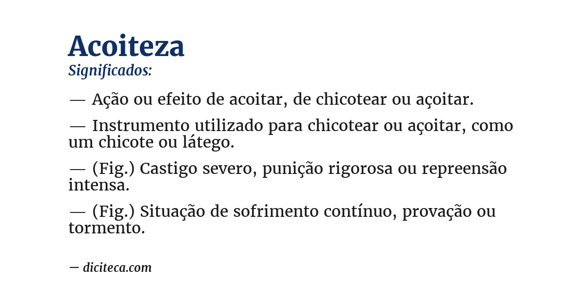 Significado de acoiteza