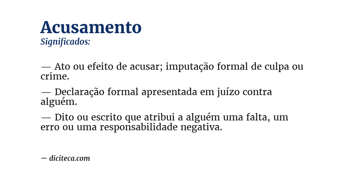 Significado de acusamento