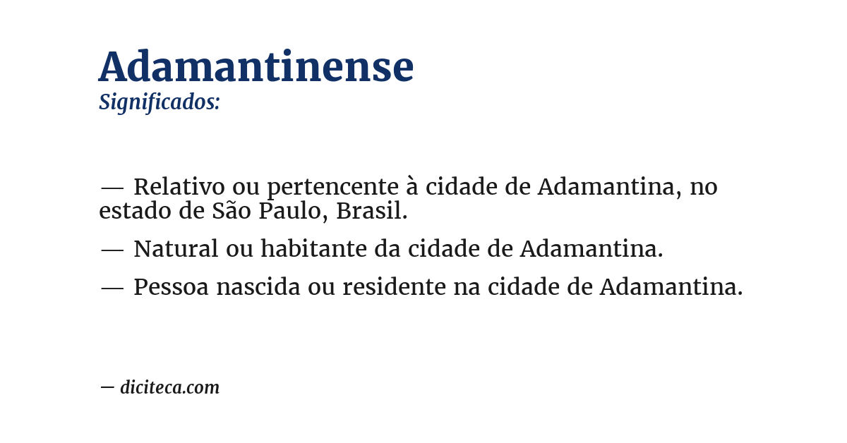 Significado de adamantinense
