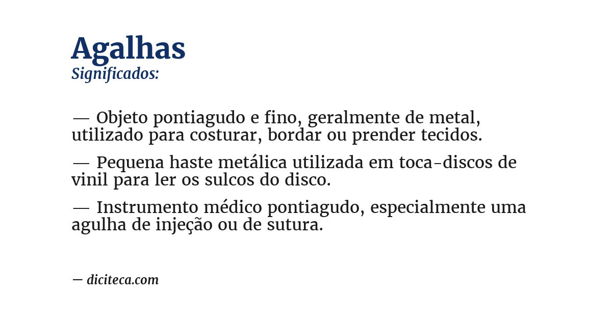 Significado de agalhas