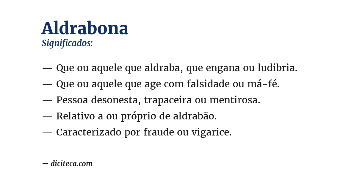 Significado de aldrabona