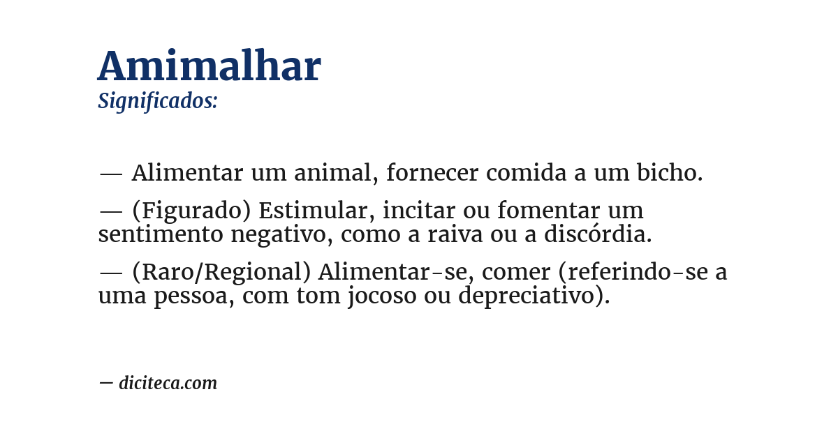Significado de amimalhar