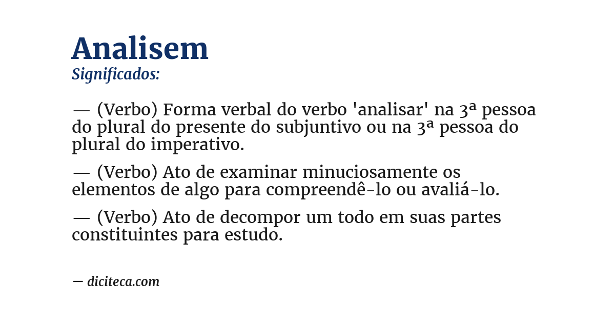 Significado de analisem