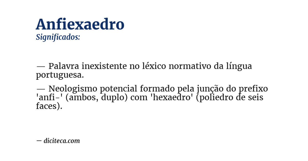 Significado de anfiexaedro
