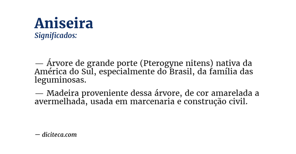 Significado de aniseira