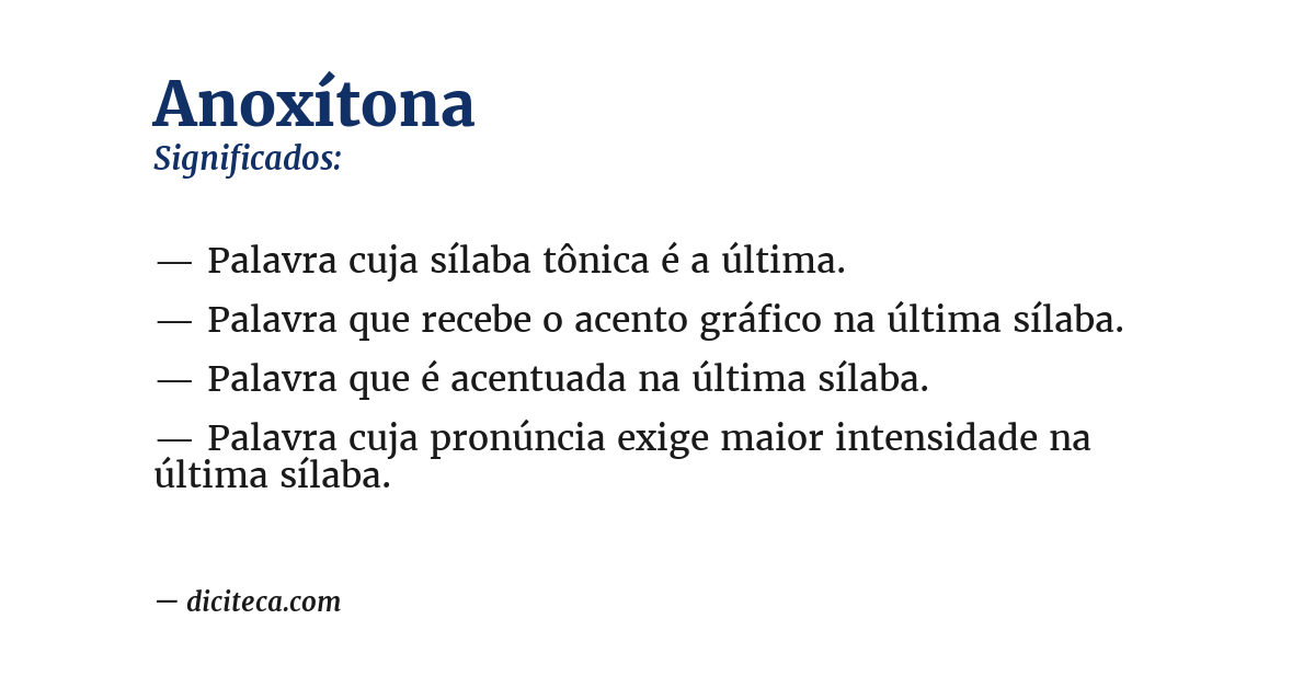 Significado de anoxítona