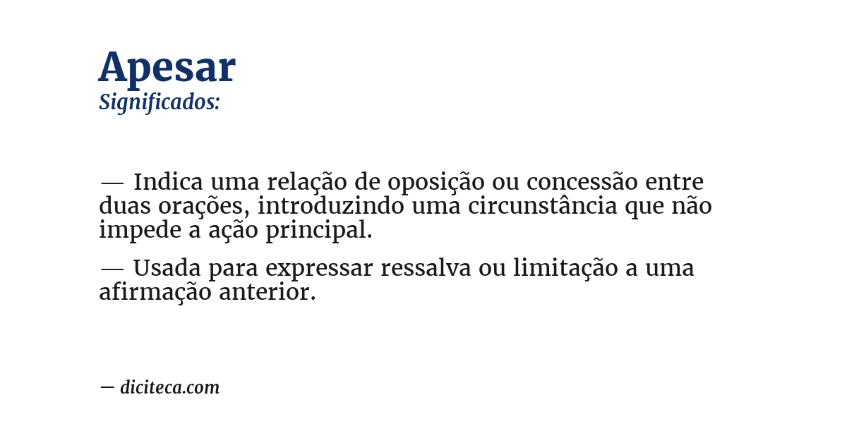 Significado de apesar
